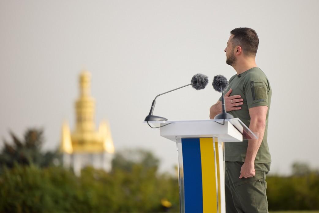 Volodymyr Zelensky: we will never recognize foreign colours on our land and are always ready to defend the blue-yellow flag