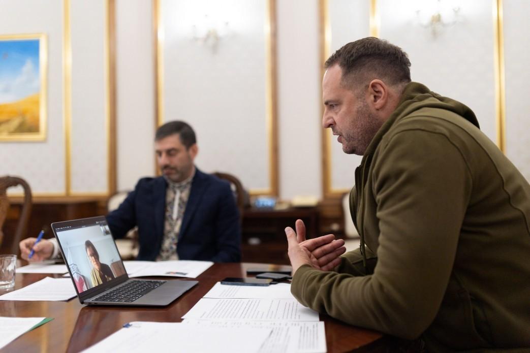 Andriy Yermak discusses with new ICRC president ways to move forward on getting access to Ukrainian prisoners in Yelenovka