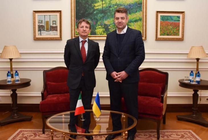 Yevhen Perebyinis met with the Ambassador of Italy to Ukraine Pier Francesco Zazo