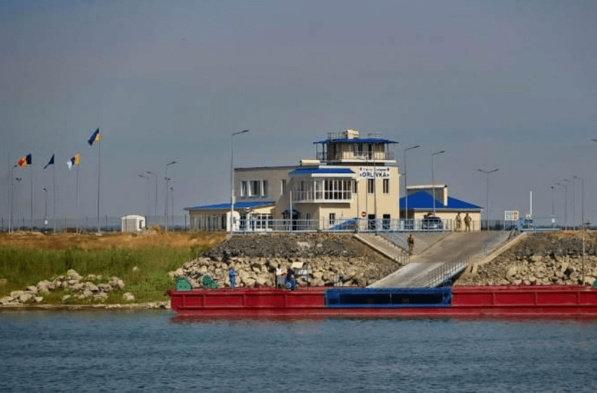 New ferry service across the Danube between Romania and Ukraine.