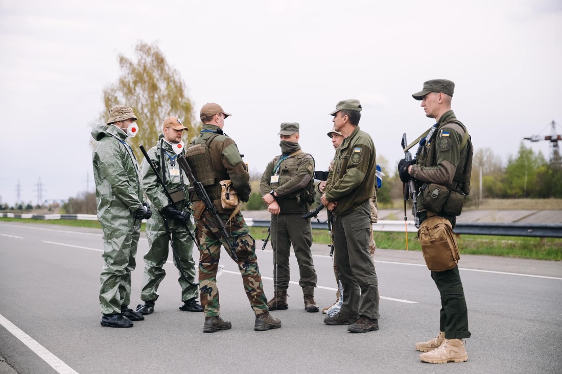 National Guard Sappers demine the territory of the Chernobyl nuclear power plant