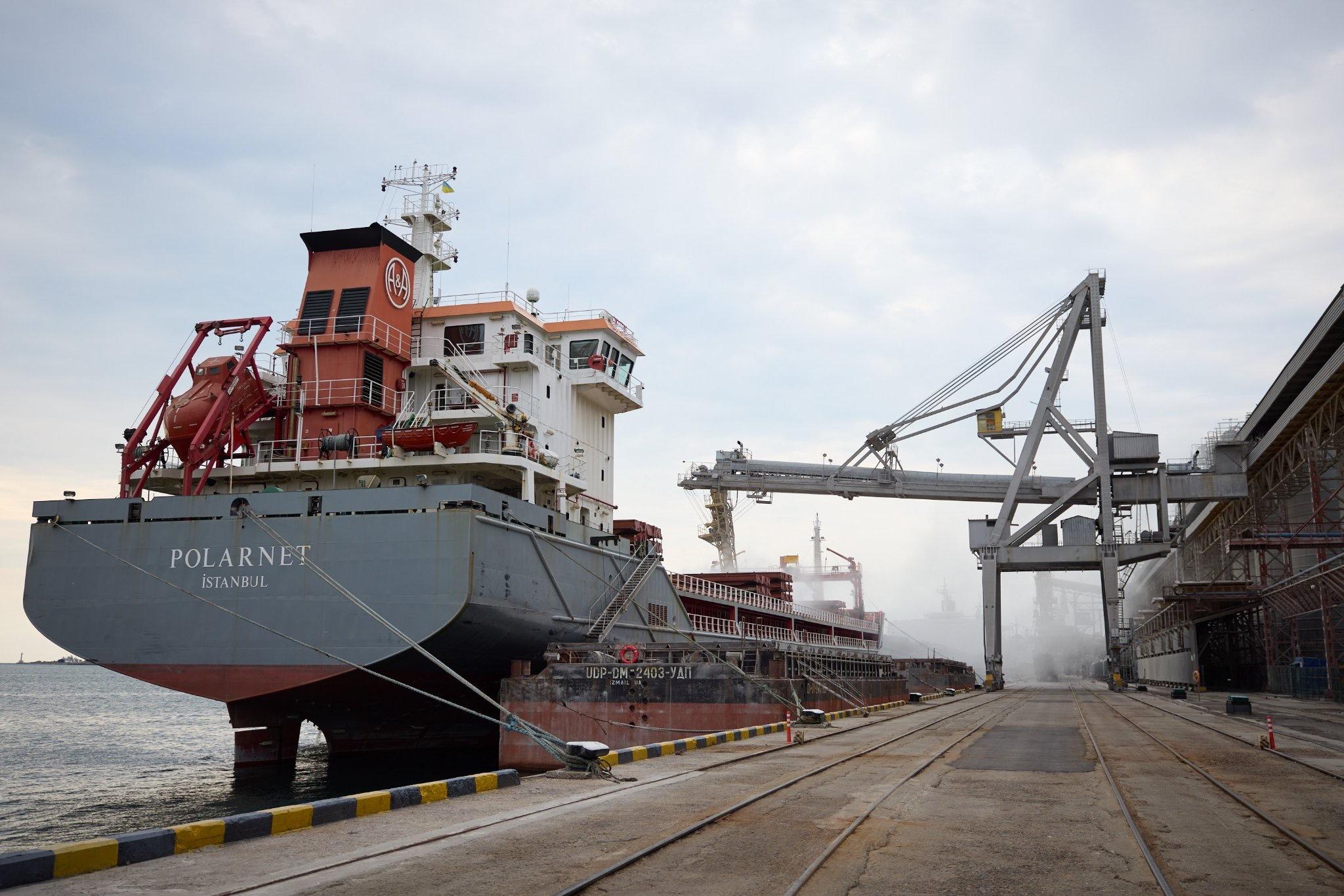The first vessel carrying Ukrainian agricultural products has arrived at its final destination