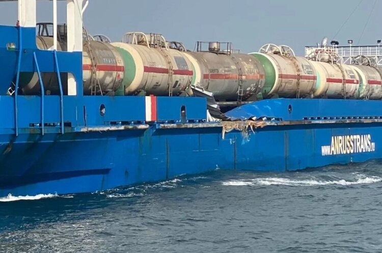 Near the coast of Bulgaria, a Russian ship carrying liquefied natural gas was rammed