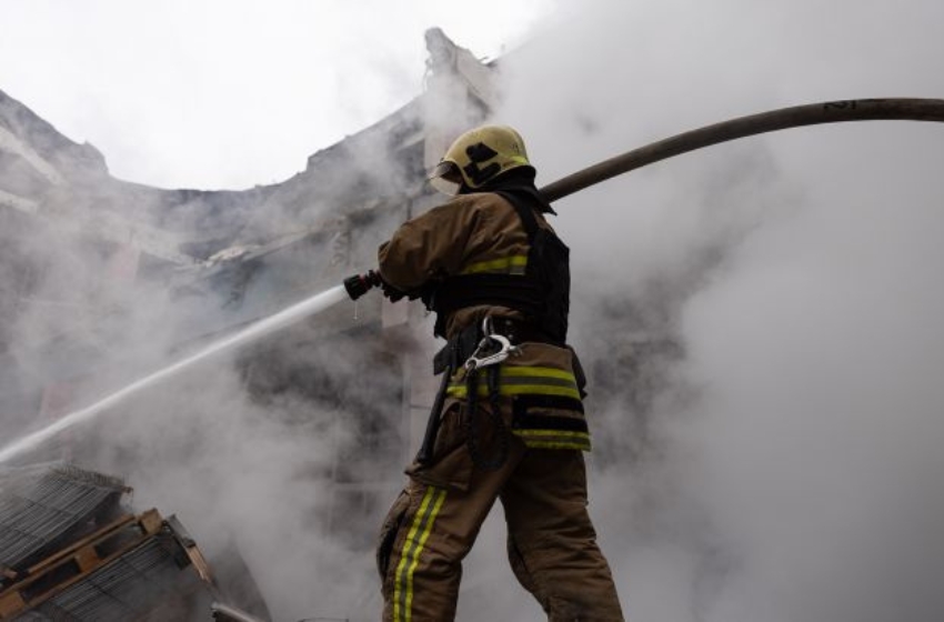 In Drohobych, a fire broke out at an industrial facility as a result of a Russian missile strike