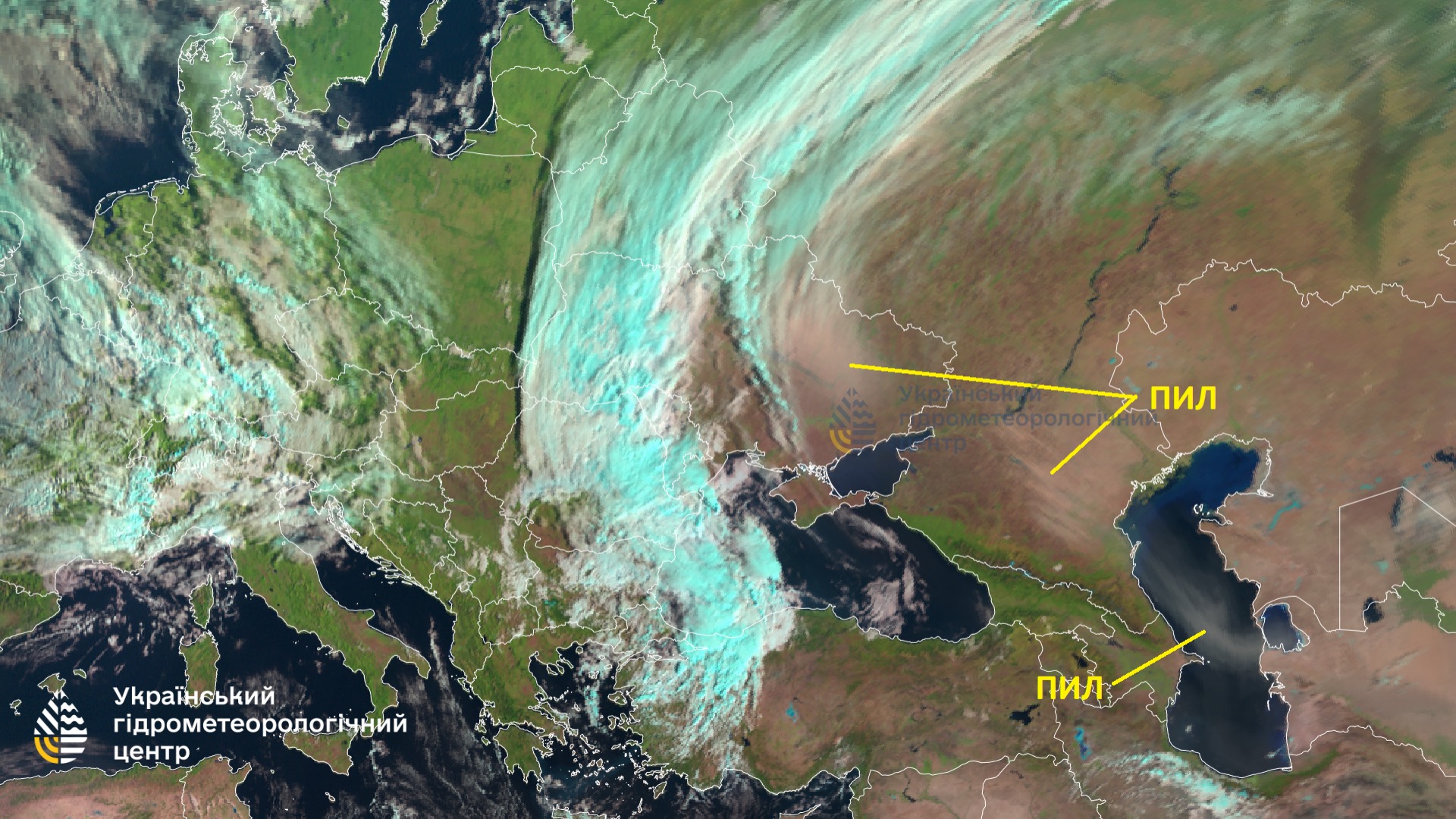 Dust is moving into Ukraine from the Caspian Lowland