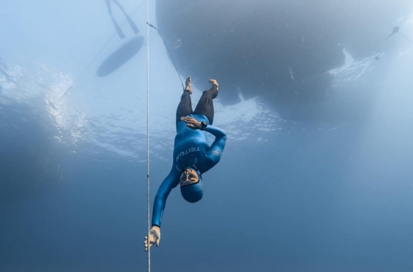 Kateryna Sadurska set a new world record in freediving