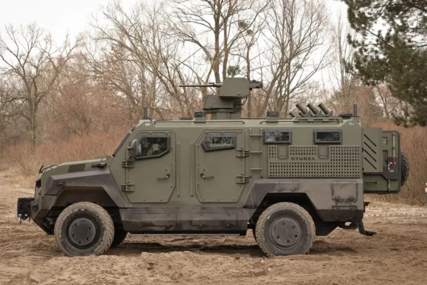 Ukraine unveils GYURZA-O2 armored vehicle at IDEX 2025