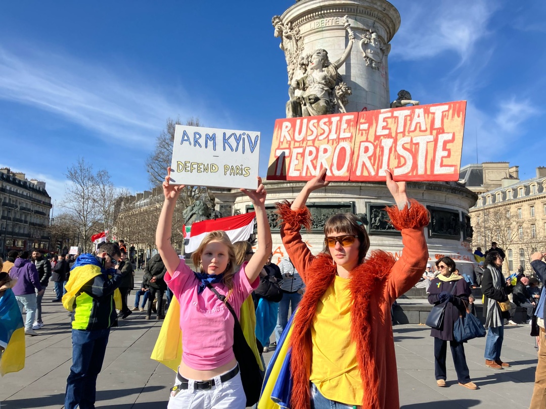 In Paris, over 10,000 people gathered for a rally on the third anniversary of the full-scale war