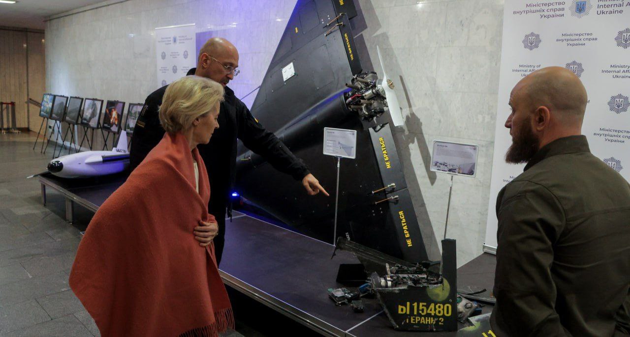 During her visit to Kyiv, Ursula von der Leyen was shown Ukrainian-made strike drones.