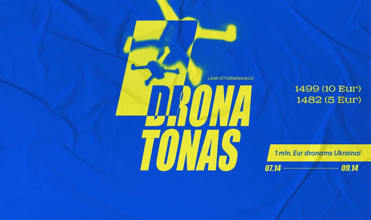 The Blue/Yellow fundraising campaign for drones for Ukraine has started in Lithuania