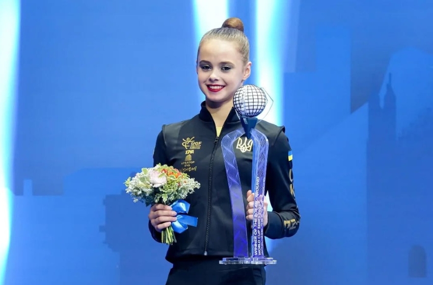 Taisiia Onofriichuk won three medals at the Rhythmic Gymnastics World Cup in Milan