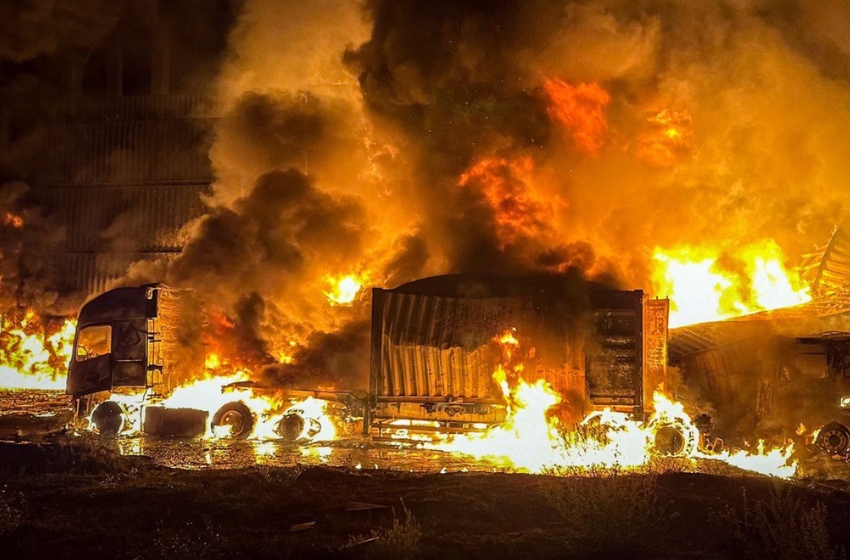 Massive blaze and blackouts after Russian attack on Odessa region
