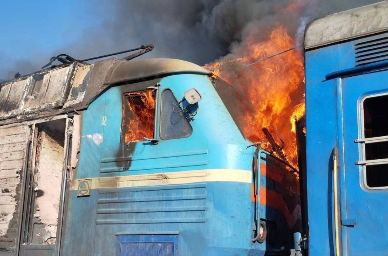Russian drone hits passenger train in Zaporizhzhia region