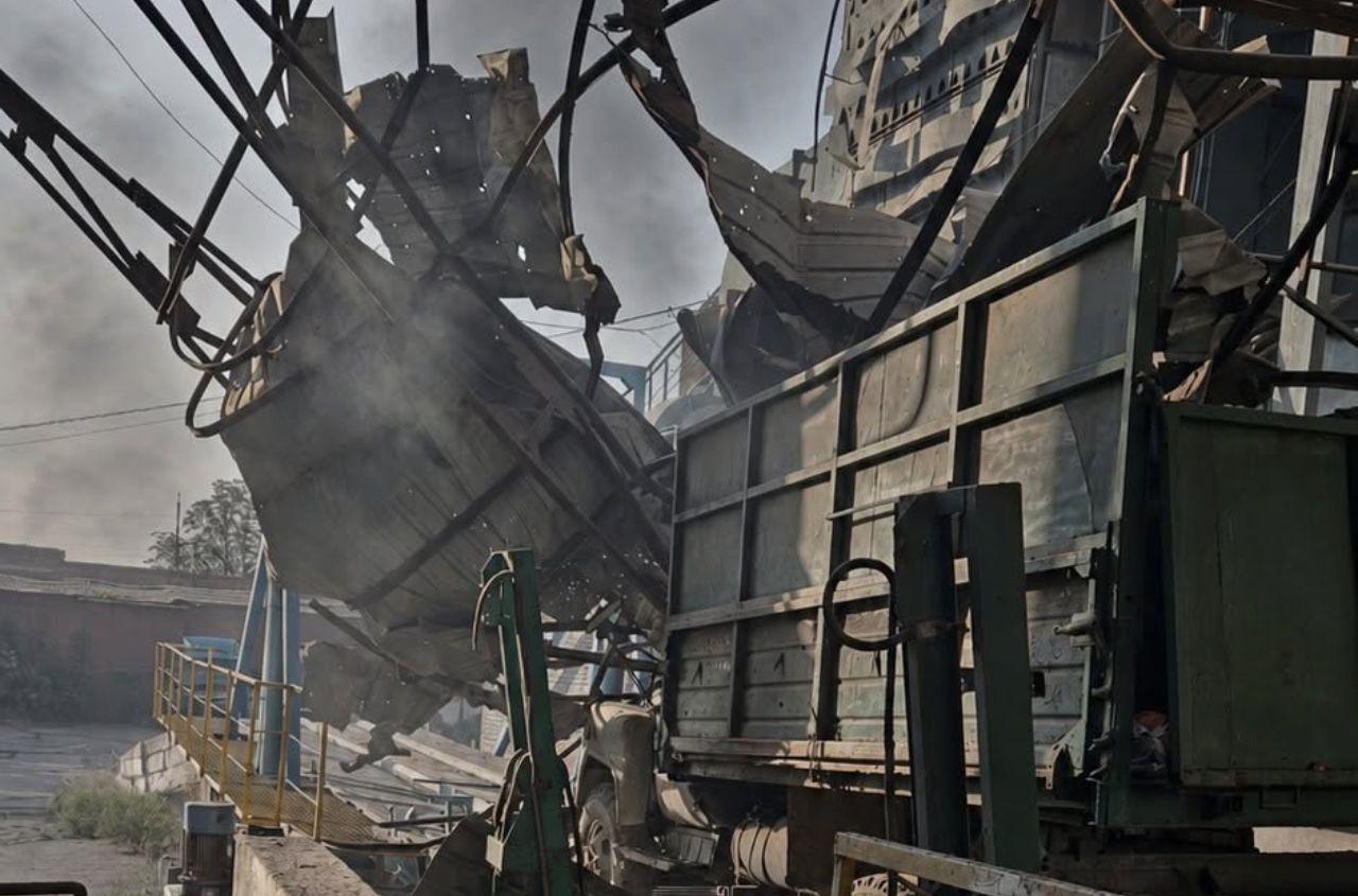 Prometey grain elevator damaged in Russian drone attack on Mykolaiv