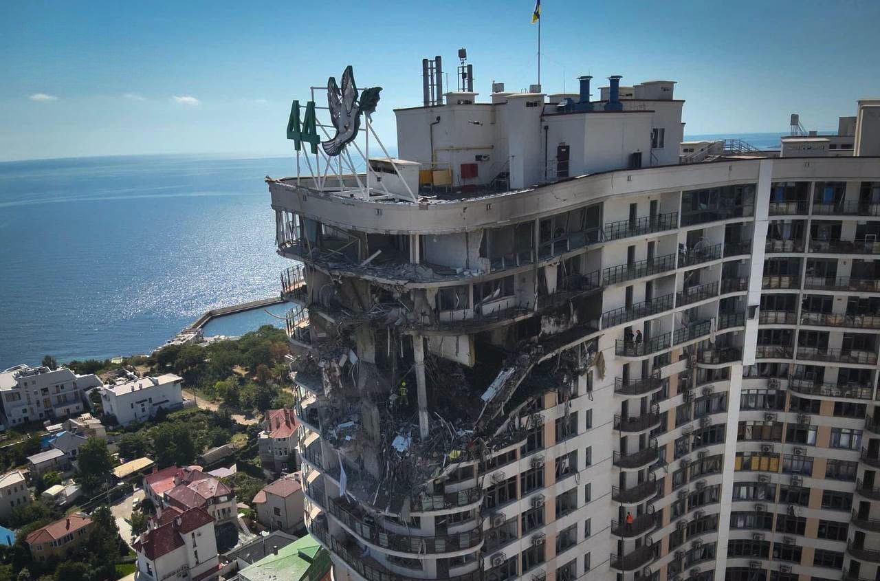 Two dead after strike on residential building in Odessa