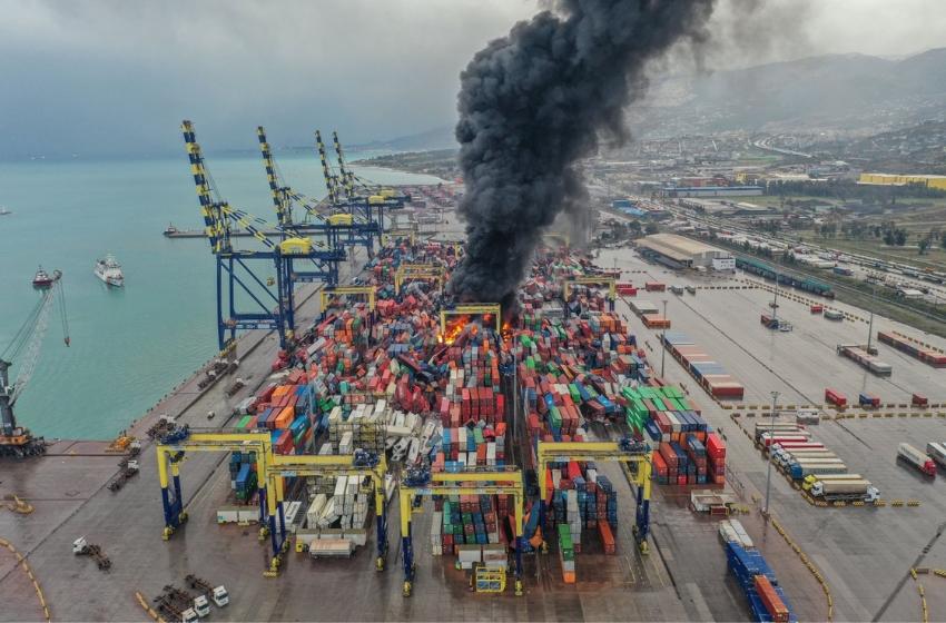 Turkey's biggest port on fire after earthquake