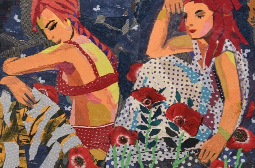 Collage of women from scraps by Odessa artist
