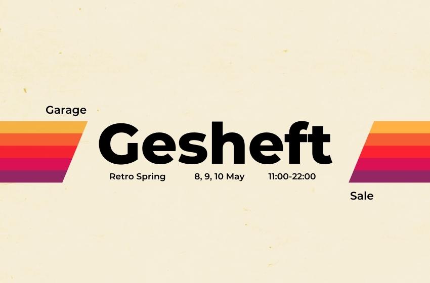 Gesheft Garage Sale. Retro Spring