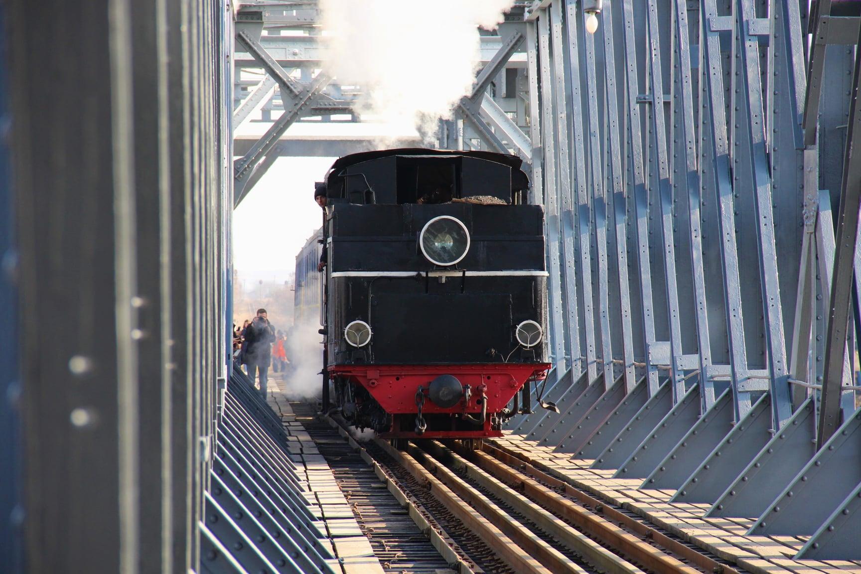 Retro tour on a narrow-gauge railway with a steam locomotive