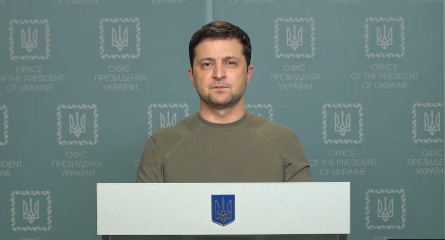 Target number one & Ukraine in NATO: Volodymyr Zelensky speech at the end of the first day of Russia's attacks