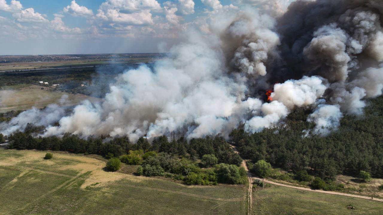 In Mykolaiv region, the Andriyivka forest tract is burning again