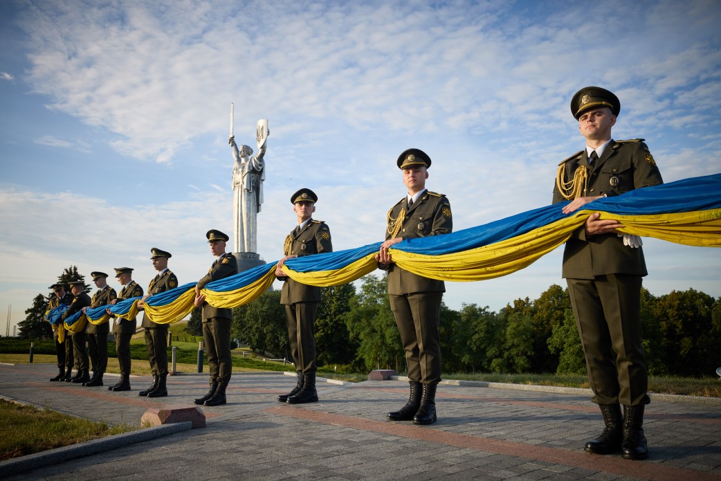 Volodymyr Zelensky: Ukrainian flag is a source of will and indomitability of all warriors fighting for our land