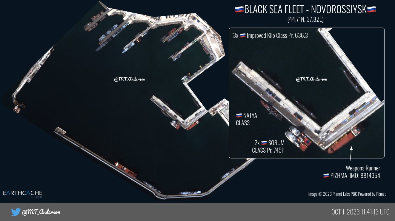 Satellite images have confirmed that a part of the Russian Black Sea Fleet has been relocated from Sevastopol to Novorossiysk