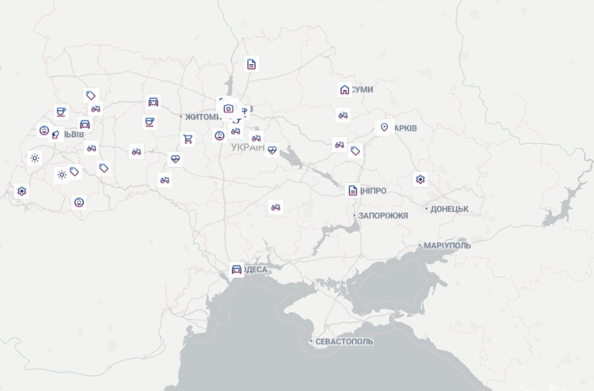 In Ukraine, an interactive map of veteran-owned businesses has been created
