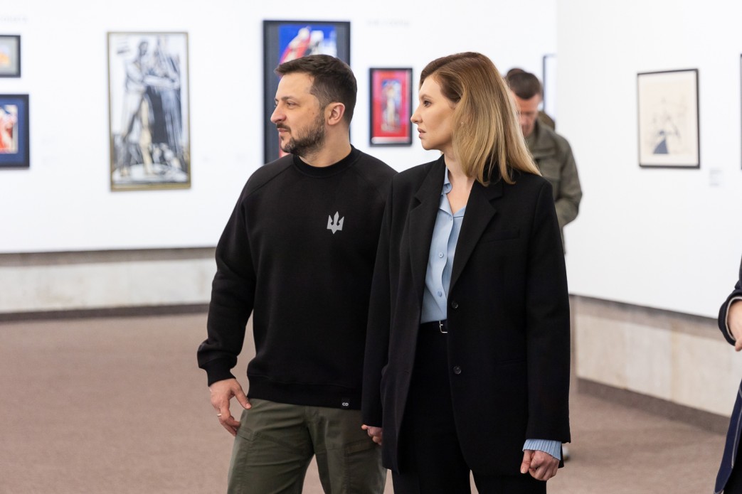Volodymyr and Olena Zelensky visited the exhibition "Alla Horska. Boryviter" in Kyiv
