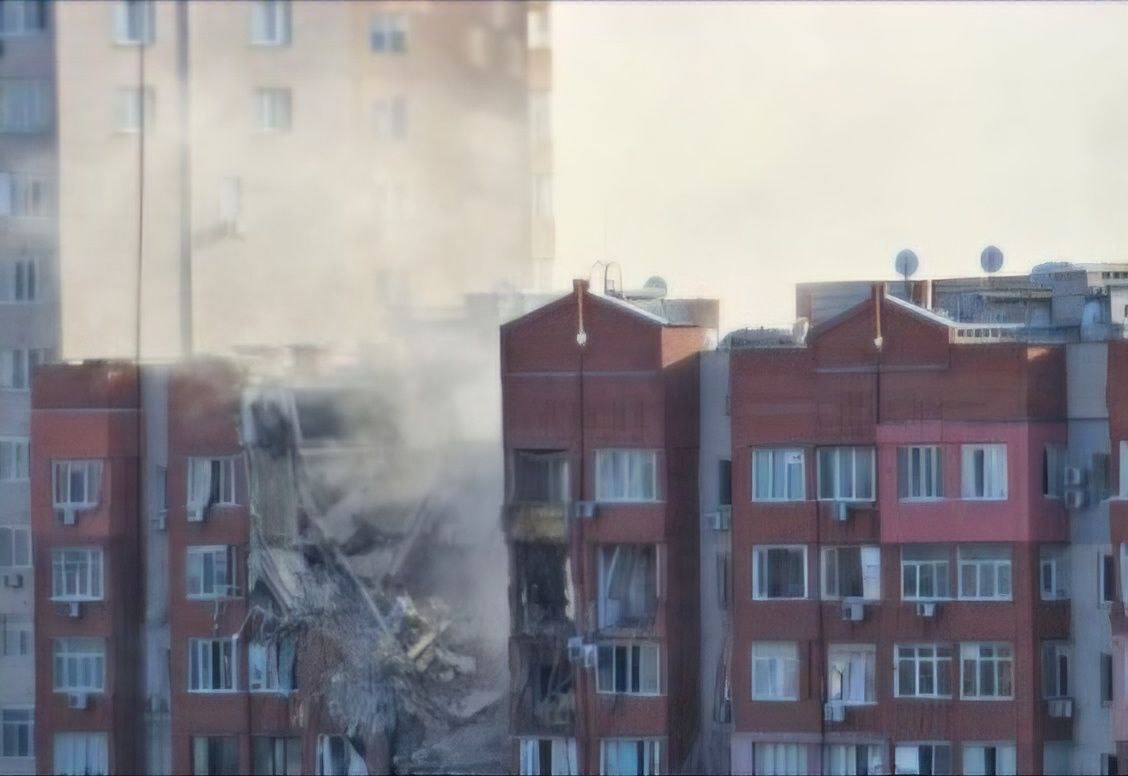 Several floors of a nine-story building destroyed during missile attack on Dnipro