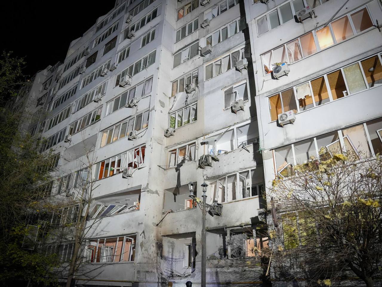 During the night, Russian forces attacked Odessa with drones, resulting in injuries to a man