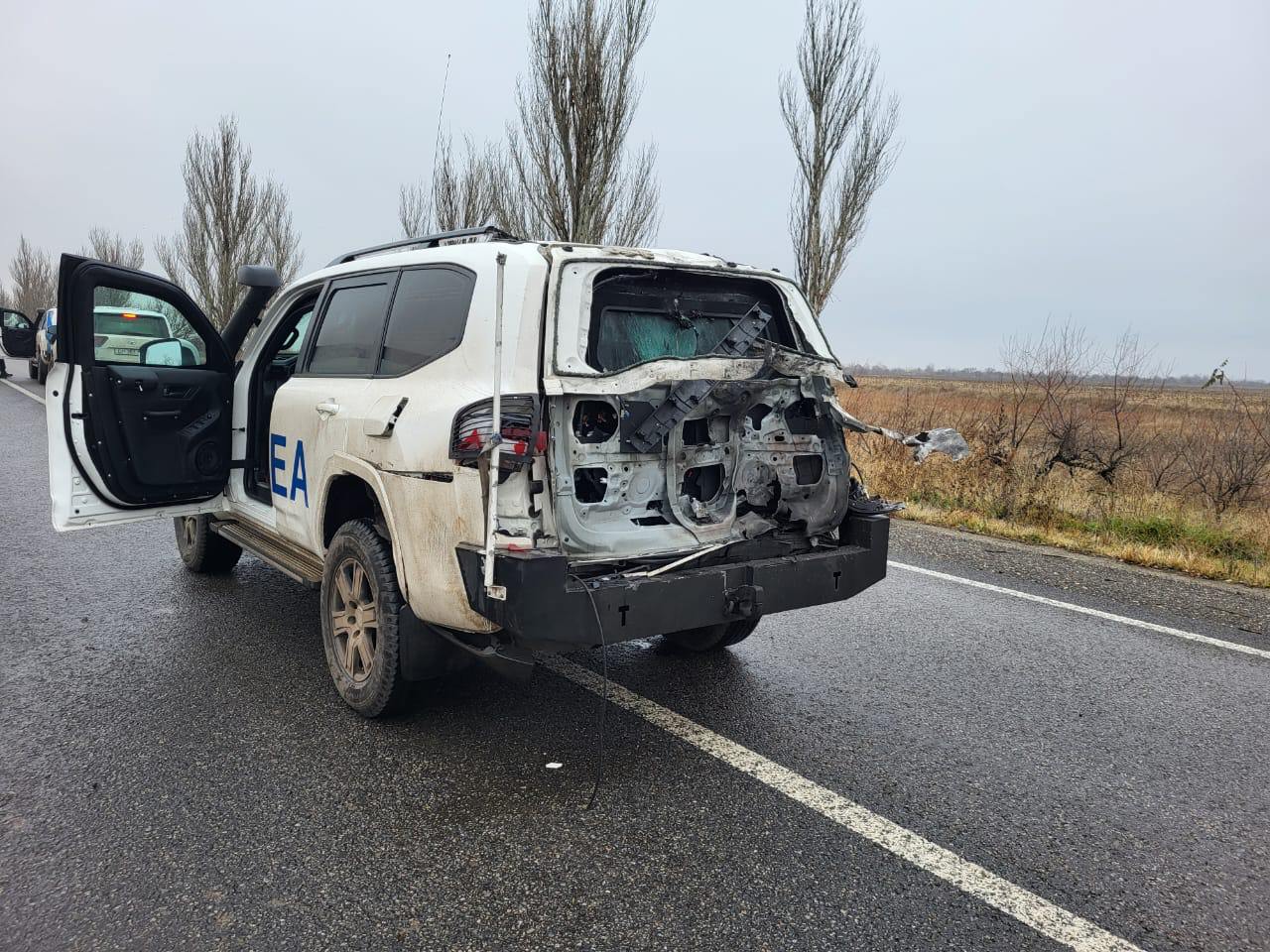 A Russian drone attacked a vehicle belonging to the IAEA that was en route to the Zaporizhzhia Nuclear Power Plant