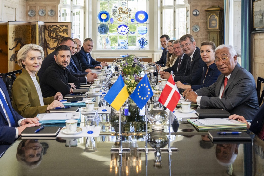 Volodymyr Zelensky holds joint meeting with Prime Minister of Denmark, President of the European Council, and President of the European Commission