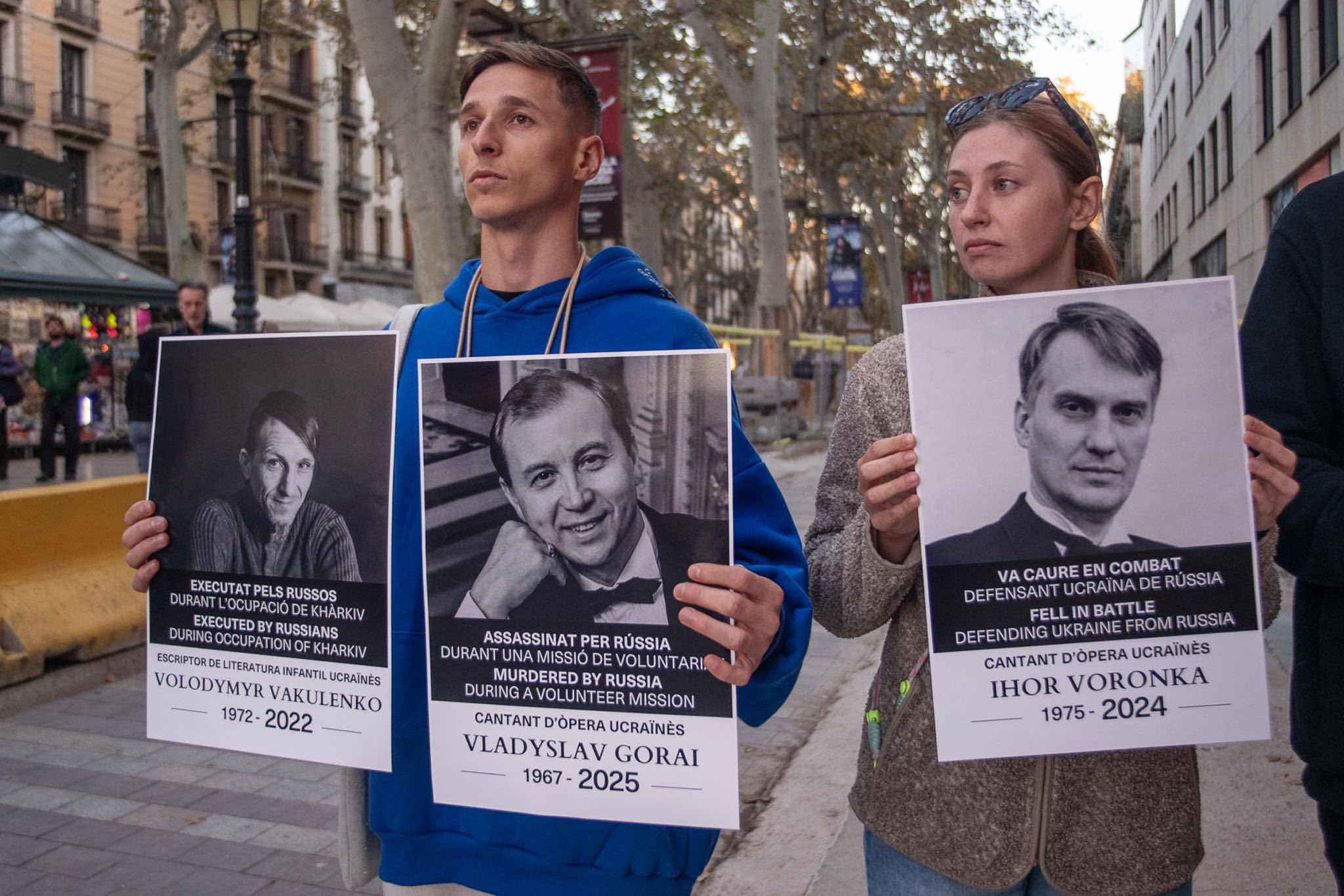 Ukrainians in Barcelona are protesting against performances by Russian artists at the Teatro del Liceo
