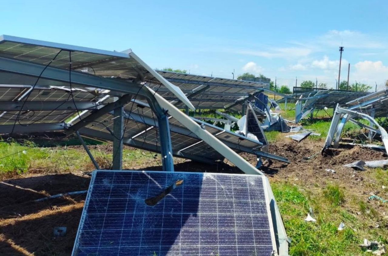 Russian missile damage homes and solar power facility in Odessa region