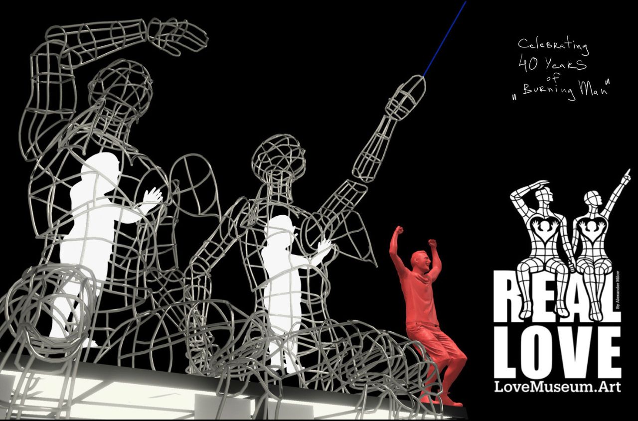 Alexander Milov reimagines his iconic LOVE as REAL LOVE for Burning Man’s 40th Anniversary